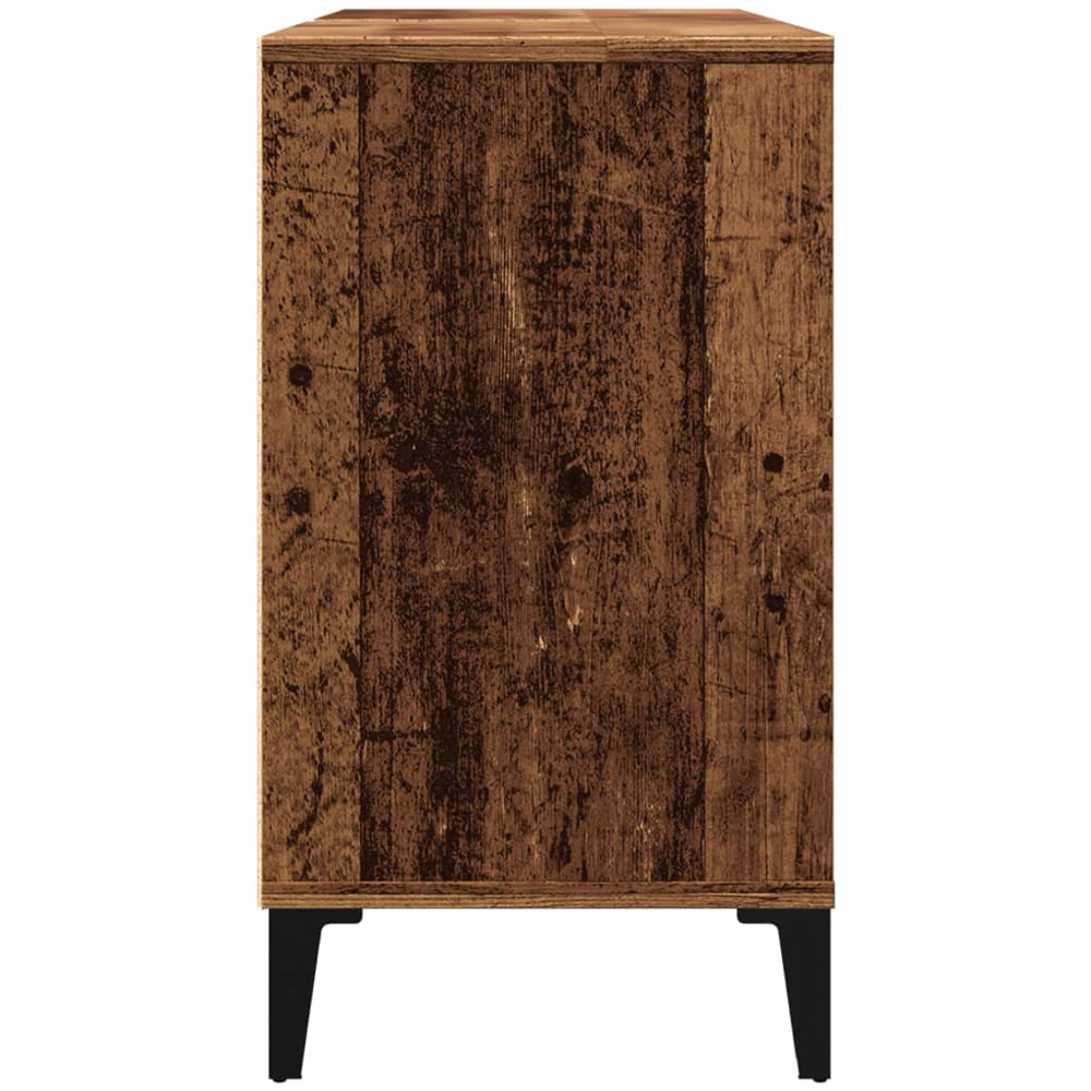 vidaXL Single Door 4 Open Compartment Old Wood Bathroom Sink Cabinet Image 4