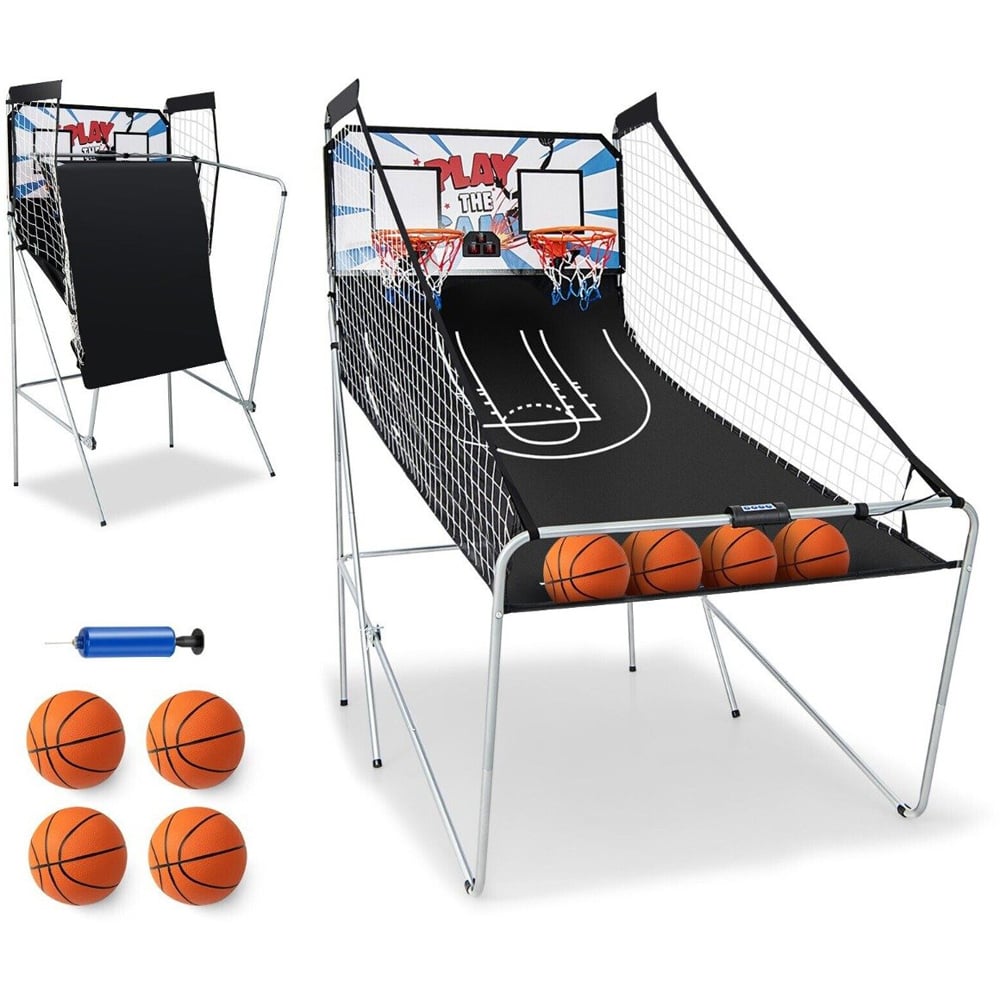 Costway White Foldable Basketball Arcade Game Image 2