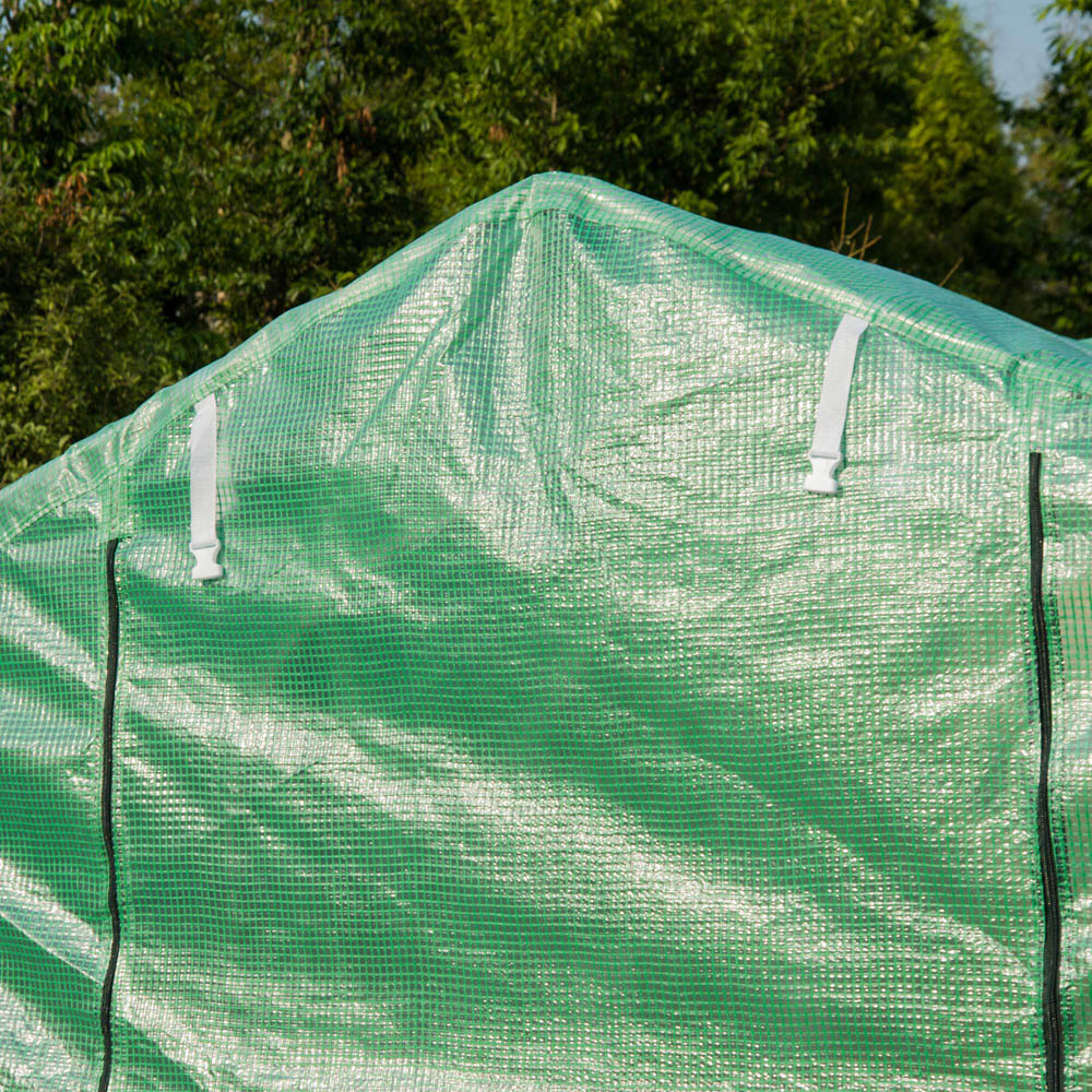 Outsunny Green Steel 13 x 6.5ft Walk In Polytunnel Greenhouse Image 3