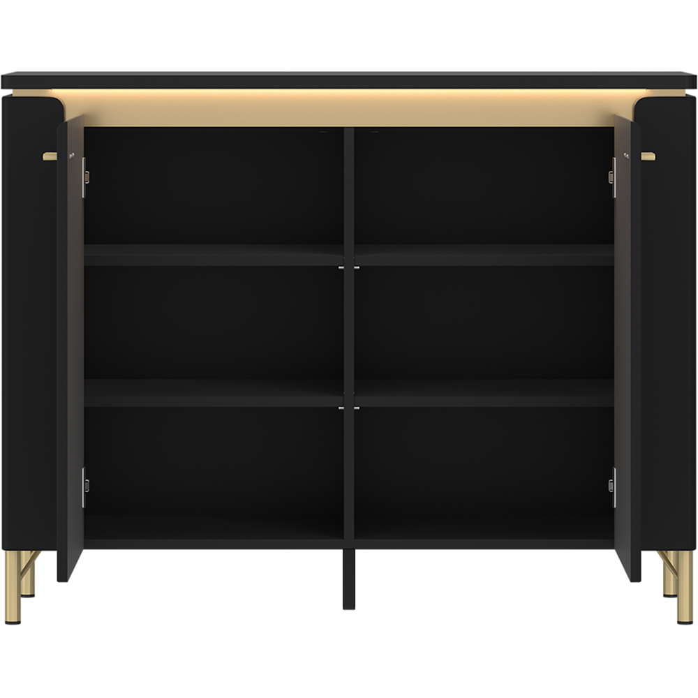 Furniture To Go Genoa 2 Door Black Sideboard Image 3