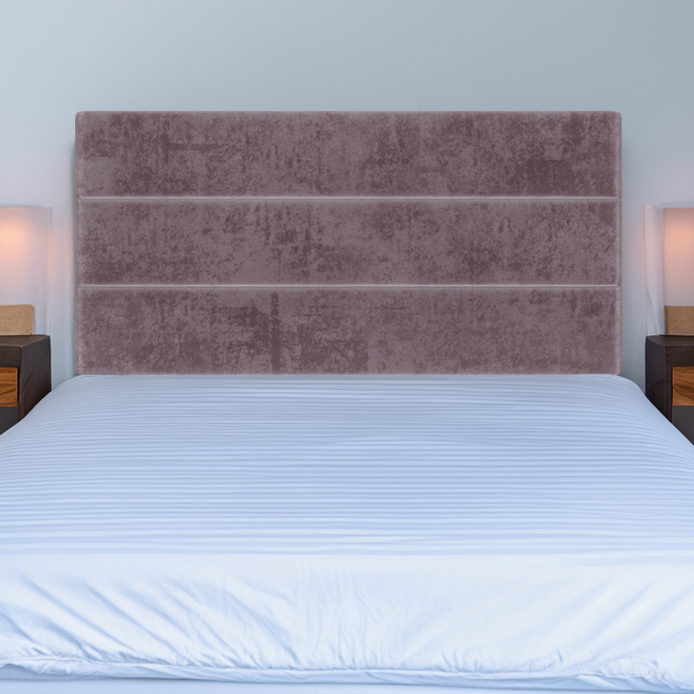 Bedmaster King Size Mauve Naples Velvet Milan Lined Headboard Image 1