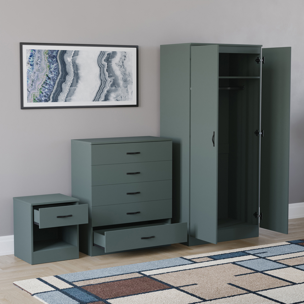 VIDA DESIGNS Riano Green 3 Piece Bedroom Furniture Set Image 4