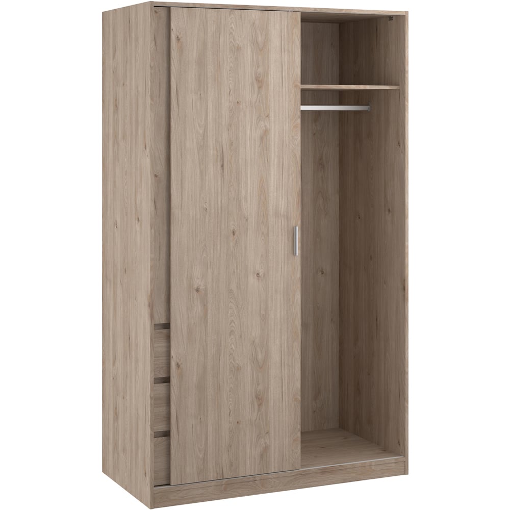 Florence 2 Door 3 Drawer Jackson Hickory Oak Sliding Wardrobe Image 4