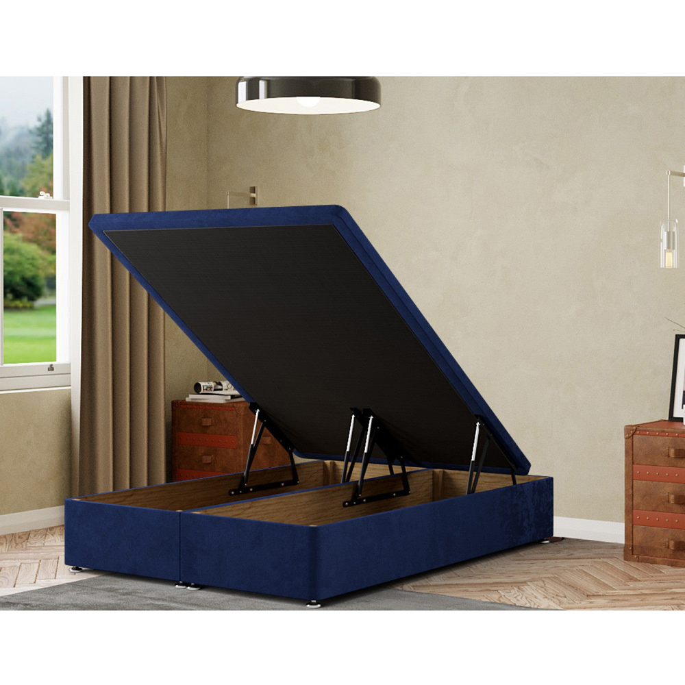 Portland Simple Small Double Navy Plush Ottoman Divan Base Image 2