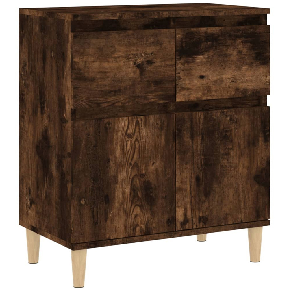 vidaXL 2 Door 2 Drawer Smoked Oak Sideboard Image 2