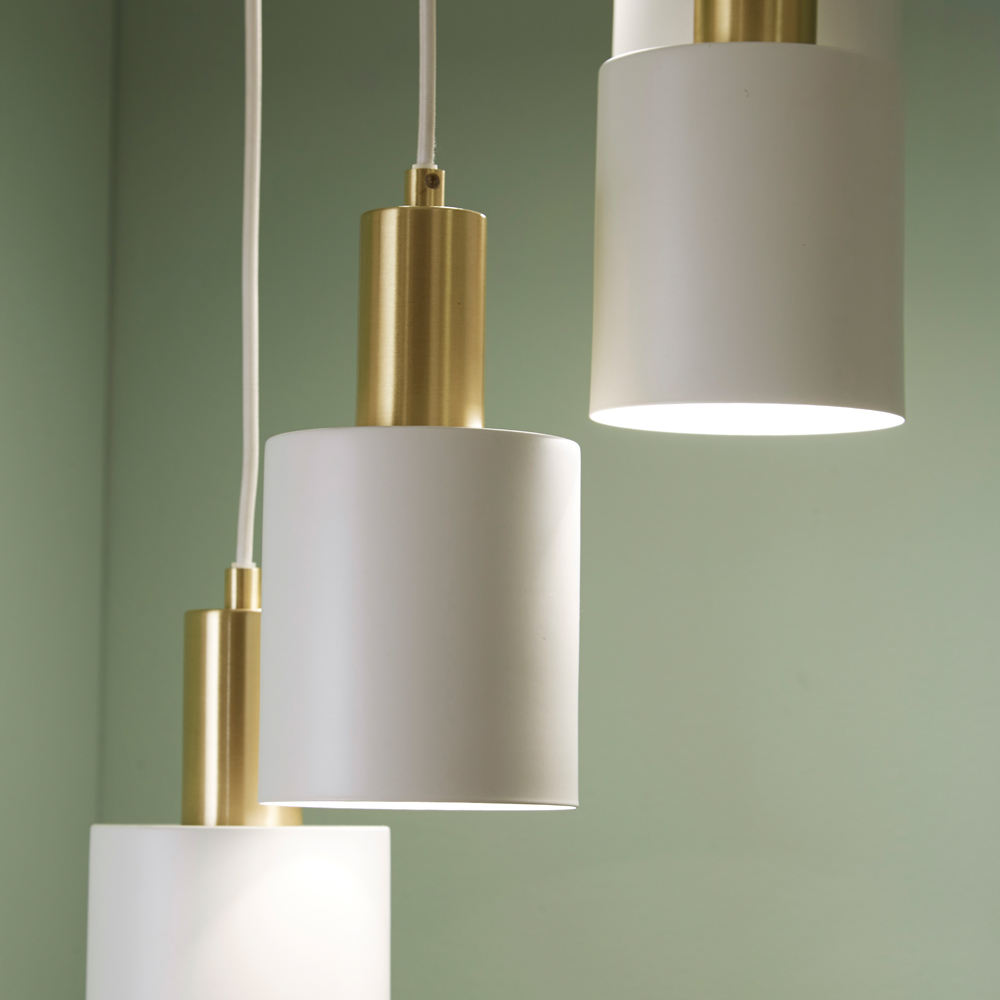 Pacific Lifestyle Biba 5 Drop White and Gold Pendant Light Image 2