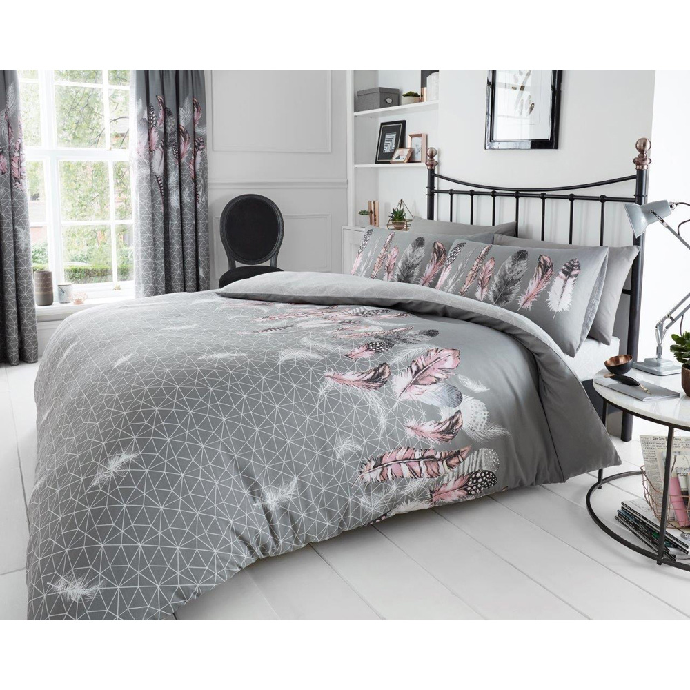 Smart Living Single Grey Feathers Duvet Set Image 5