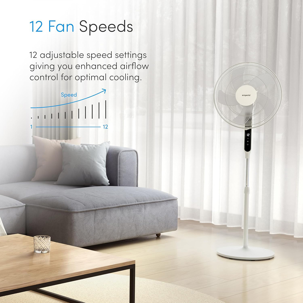 Emperial 16 inch Pedestal Fan Low Energy DC Motor with Remote Control Image 5