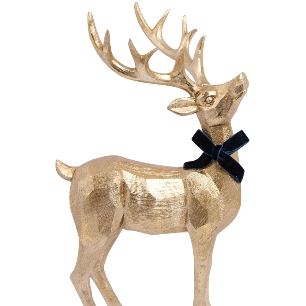 Antique Reindeer with Bow Ornament Gold Image 4
