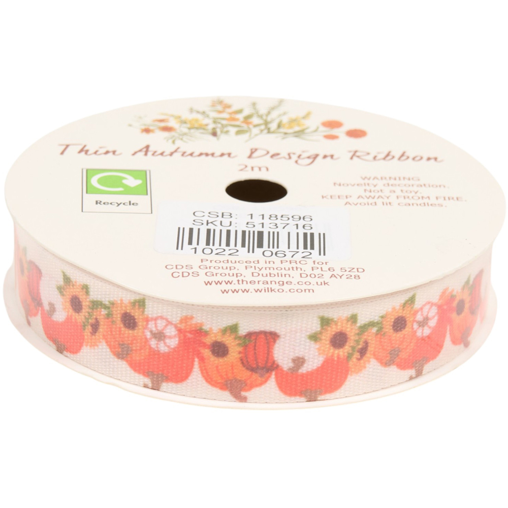 Thin Autumn Design Decorating Ribbon Image 3