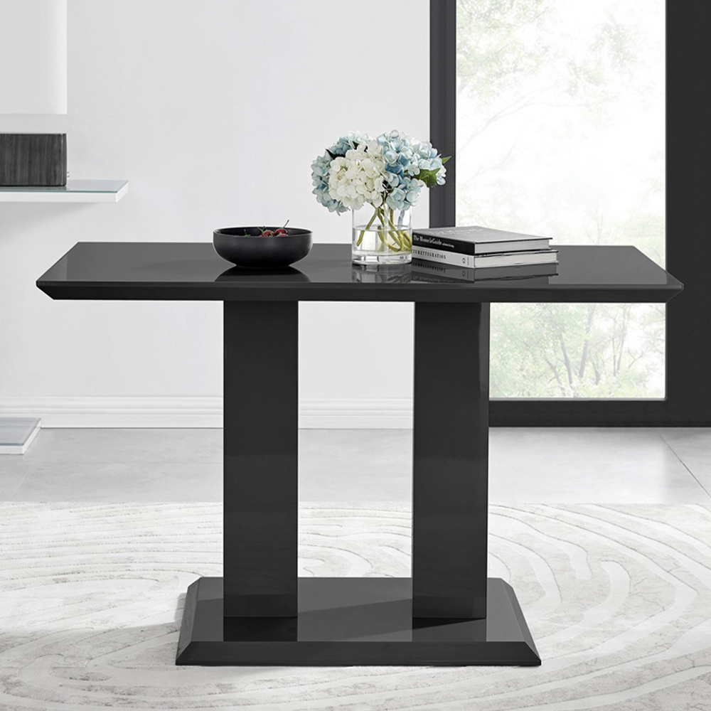 Furniturebox Molini Valera 4 Seater Dining Set Black and Grey Image 2