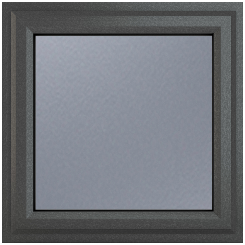 Crystal uPVC Triple Glazed Window Top Hung Opener Grey White Obscure Glass 610x610mm Image 1