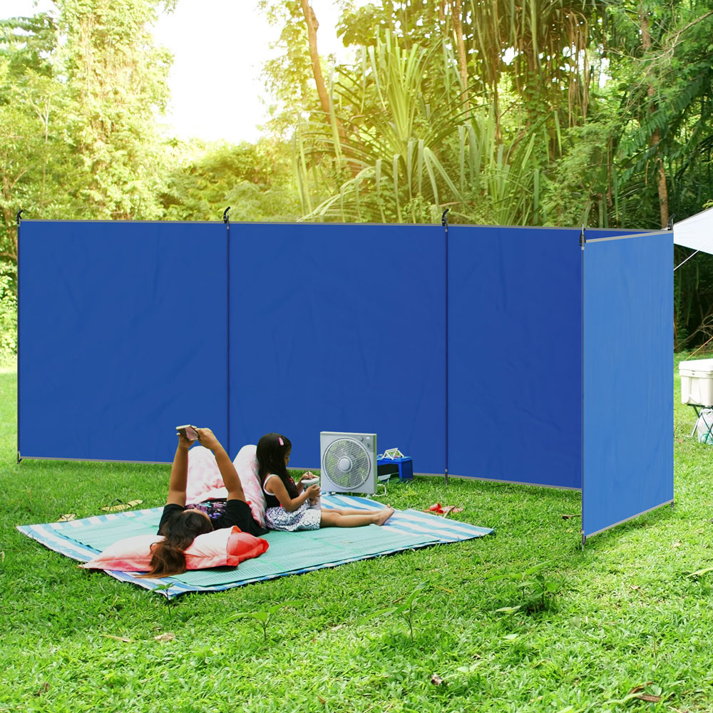 Outsunny Blue Outdoor Caravan Privacy Shield with Carry Bag 5.4 x 1.5m Image 2