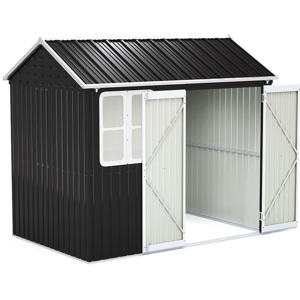 Living and Home 7.5 x 5.5ft Black Waterproof Outdoor Storage Shed Image 3