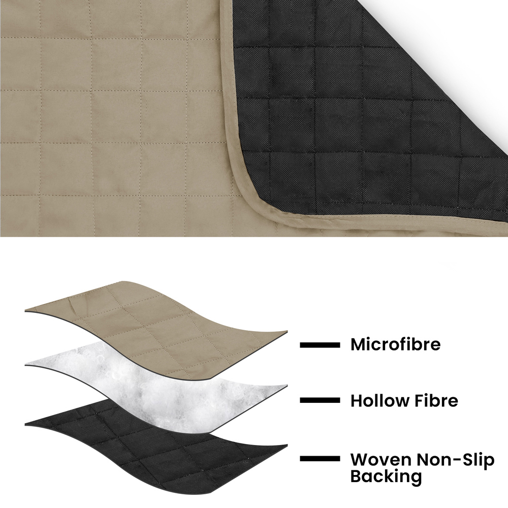 Homerepublic 3 Seater Cream Microfibre Water-Repellent Sofa Protector Image 3