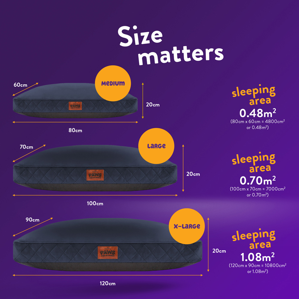 Slumberdown Extra Large Blue Padded Pet Bed Image 9