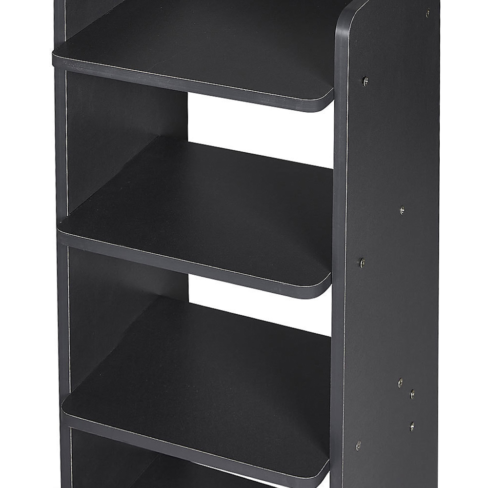 Living and Home 6 Shelf Black Shoe Rack with Raised Guardrail Image 4