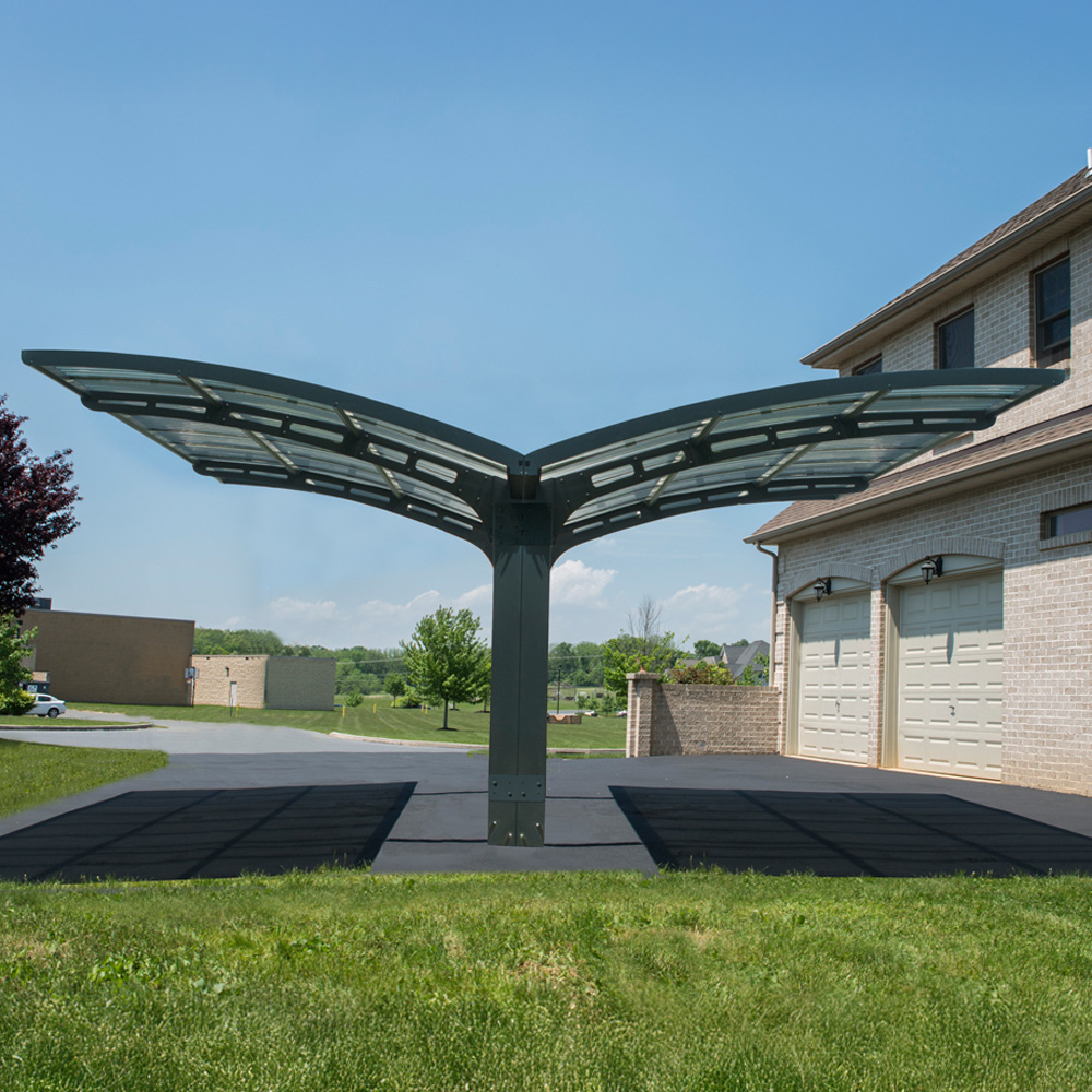 Palram Canopia Arizona Wave Wing and Arch Double Carport Image 1