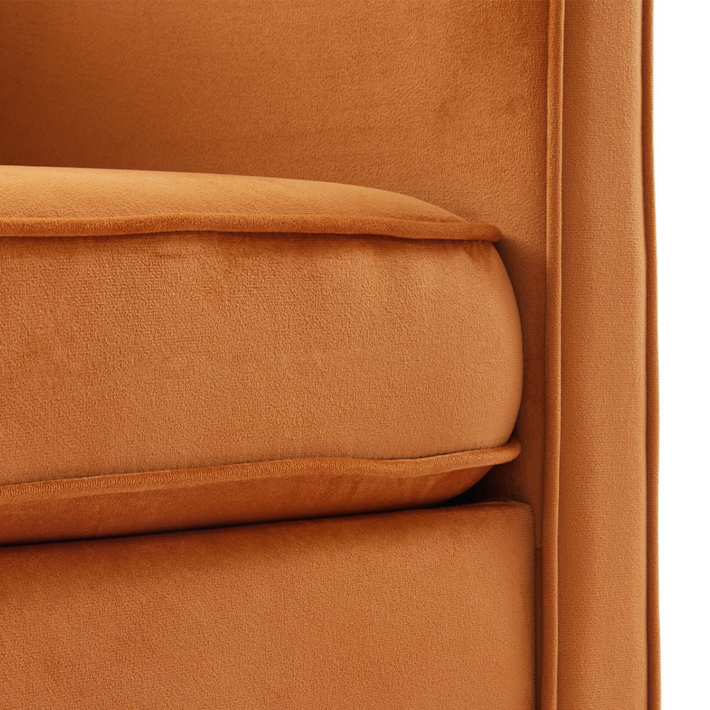 Living and Home Orange Linen Sofa Chair Image 6