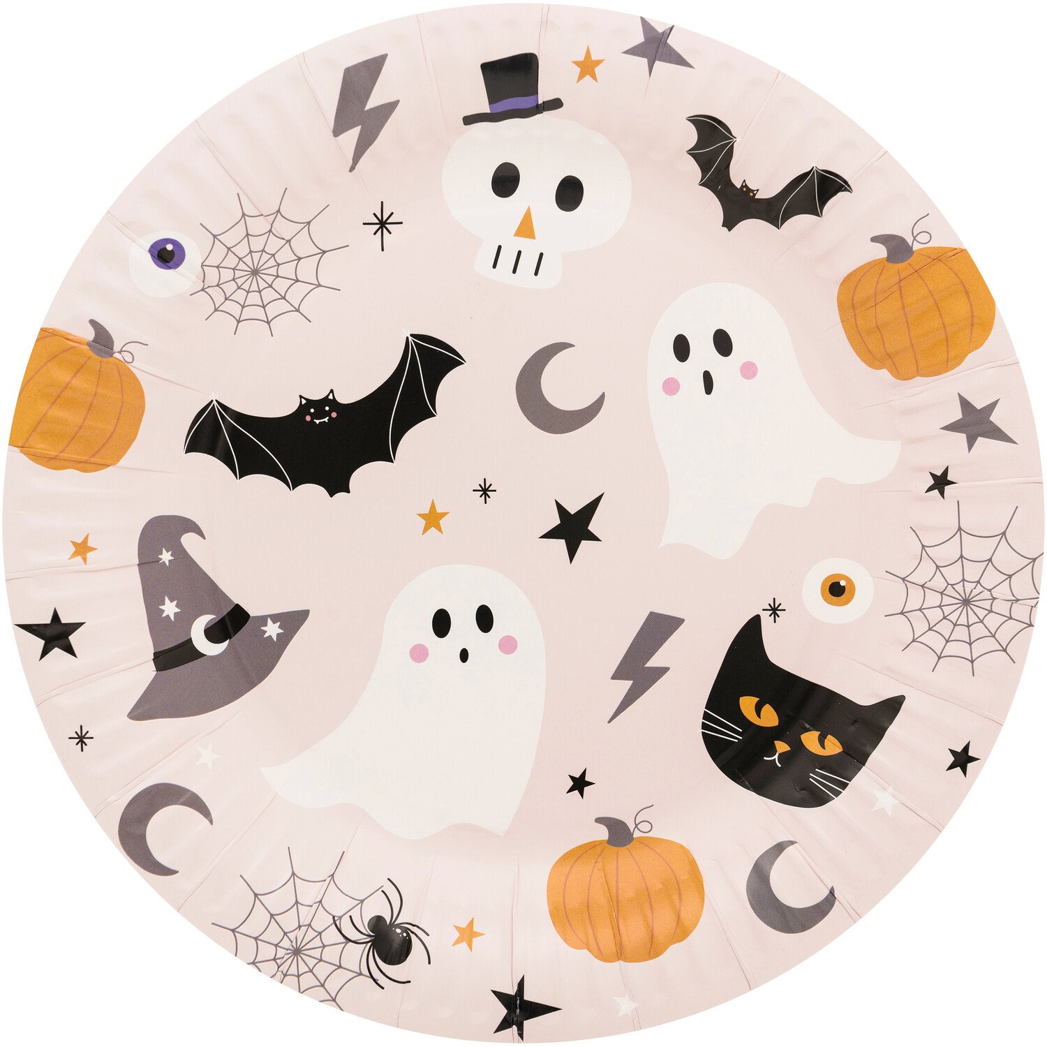 Pack of 8 Trick or Treat Plates Pink Image 3