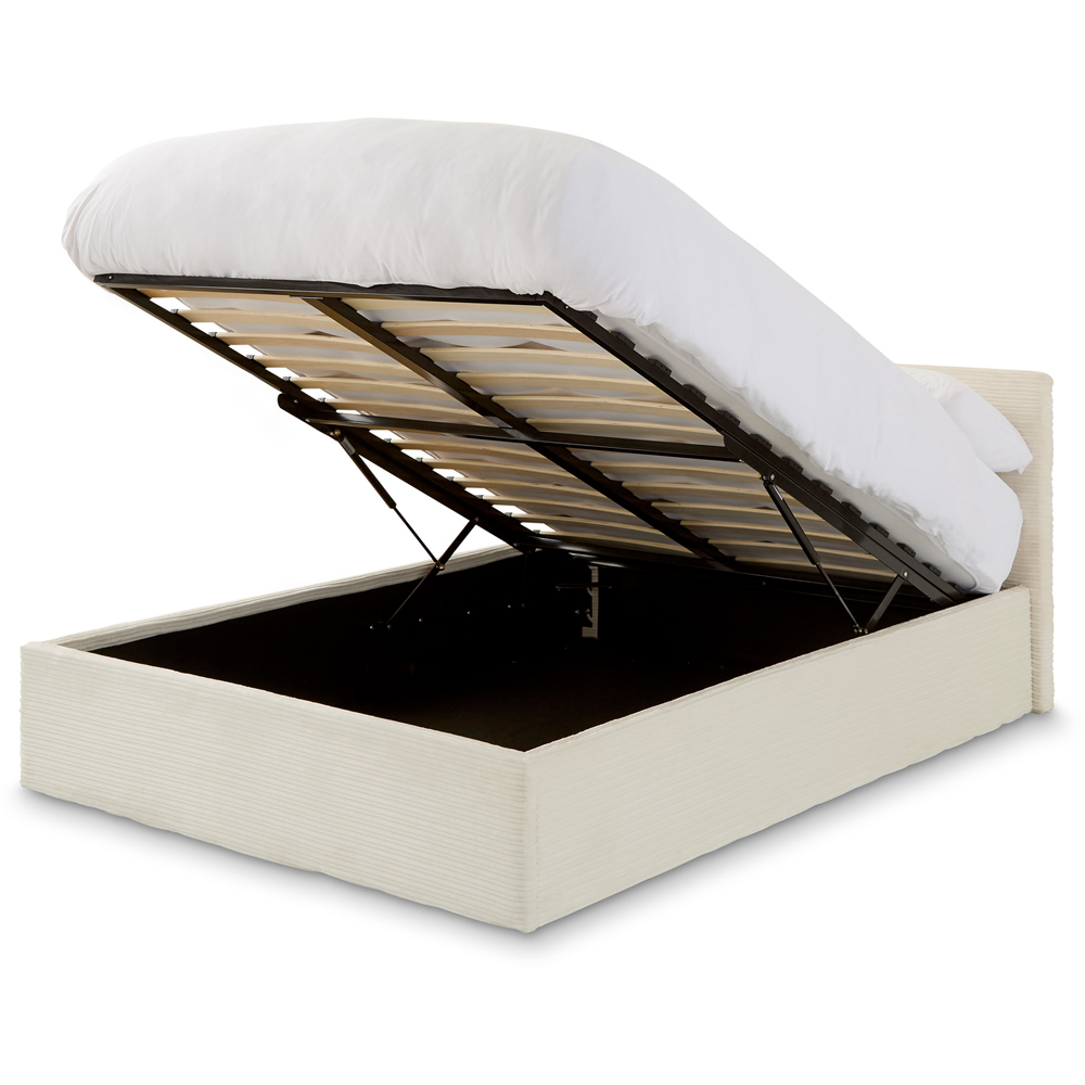 GFW Double Cream Corduroy End Lift Ottoman Bed Image 6