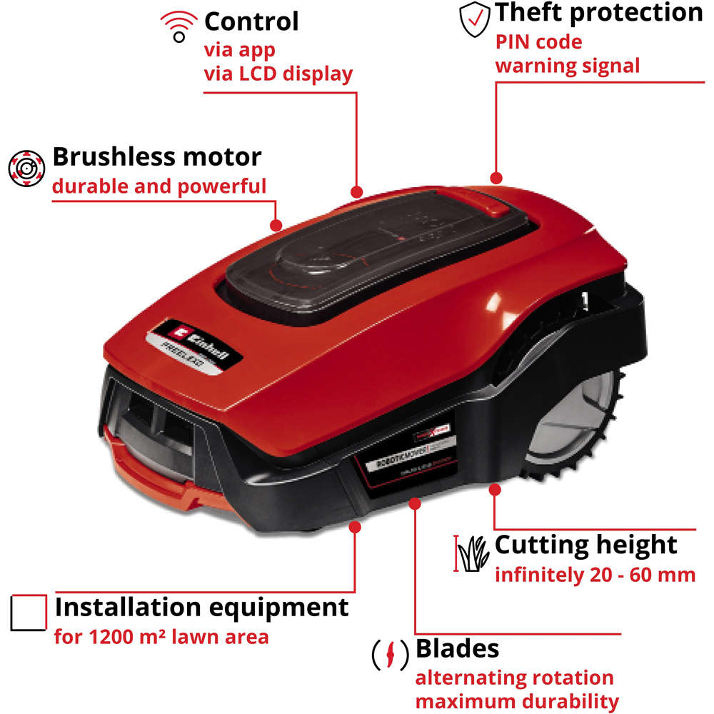 Einhell FREELEXO 1200 LCD BT Power X Change Robot Lawn Mower Image 3