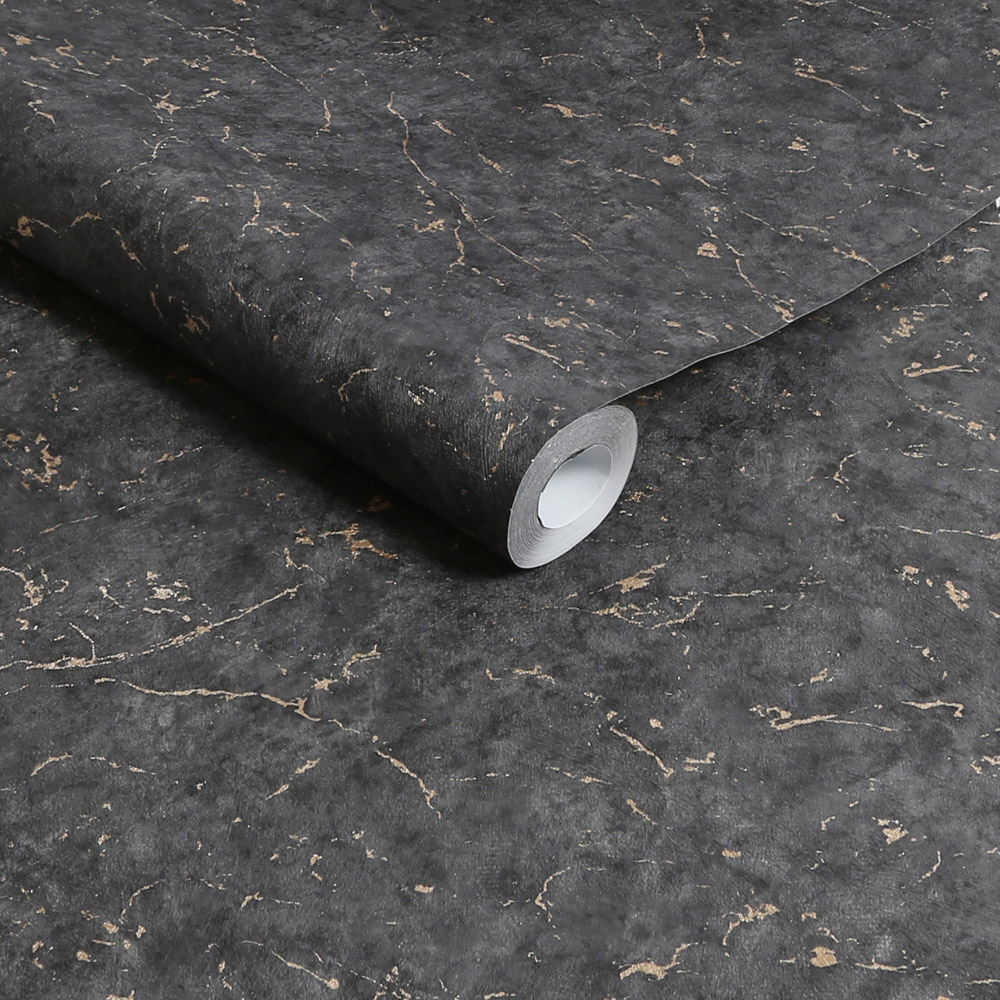 Superfresco Easy Gilded Plaster Black Gold Wallpaper Image 2