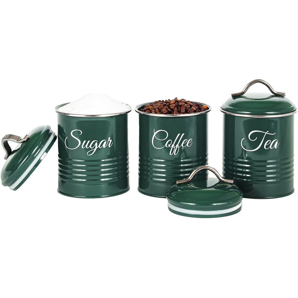 Innoteck Essentials 3 Piece High Gloss Green Kitchen Canister Set  Image 2