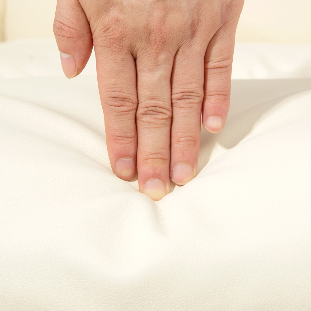 Portland Cream White PU Leather Armchair with Footrest Image 3