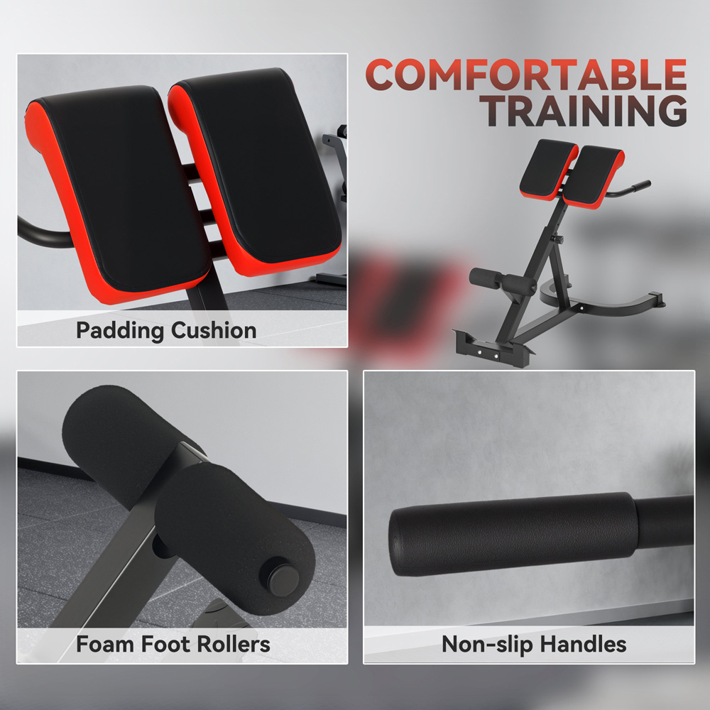 SPORTNOW Red 5-Level Adjustable Heavy-Duty Home Gym Roman Chair Image 5