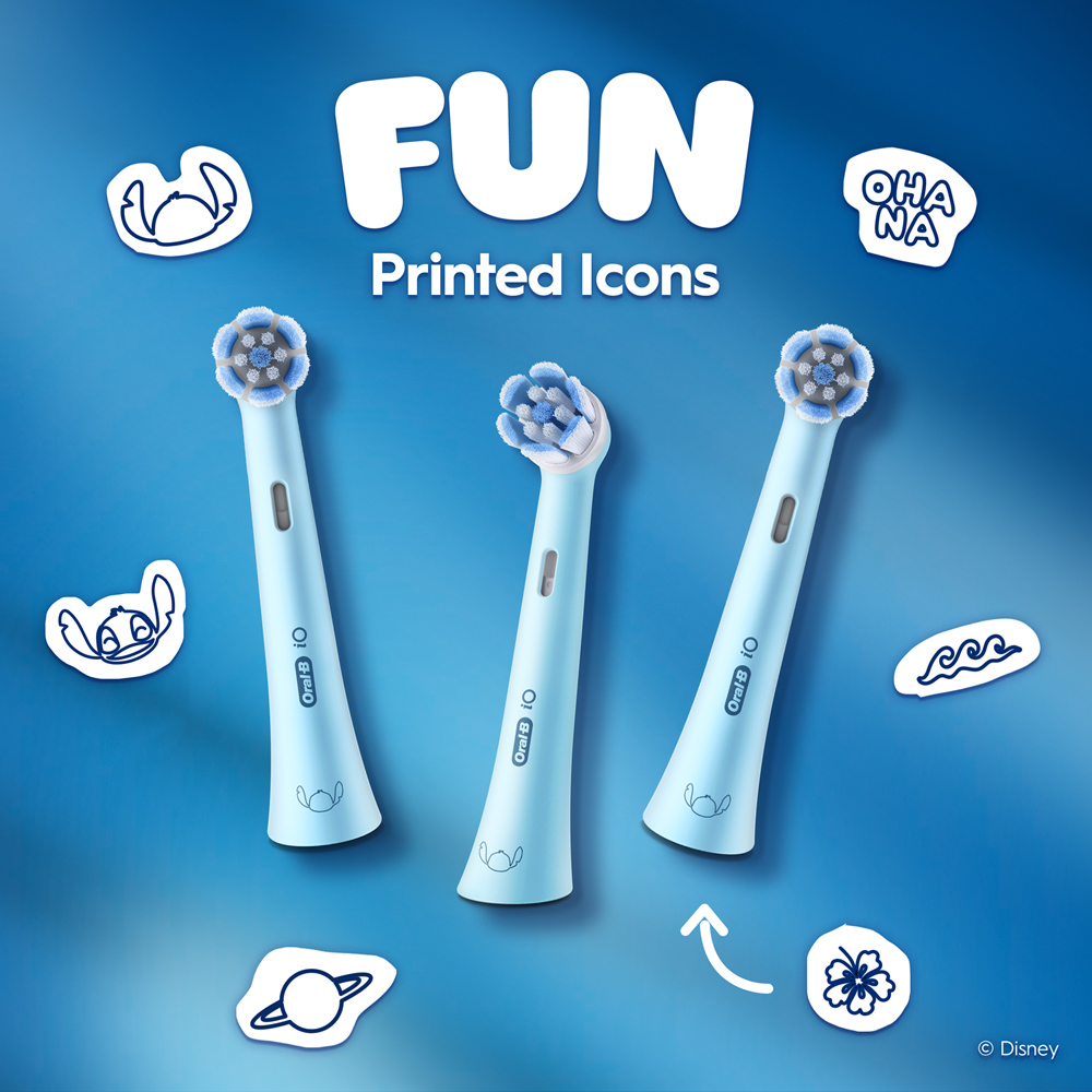 Oral-B iO Kids Disney Stitch Electric Toothbrush Heads 2 Pack Image 4
