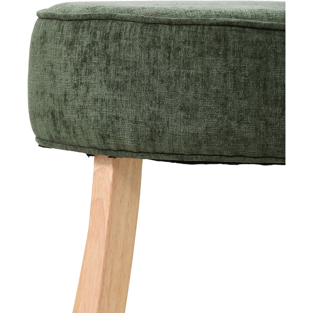 Living and Home Green Chenille Button Tufted Vanity Stool Image 6