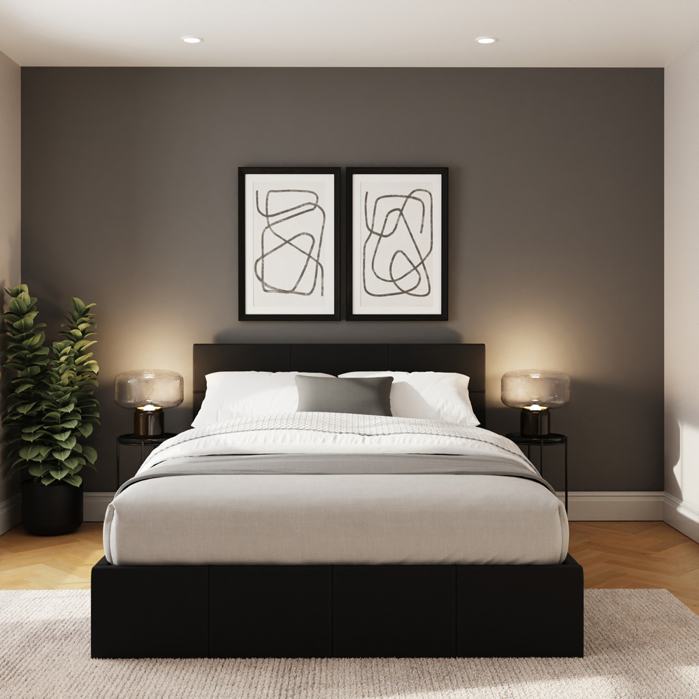 GFW Double Black End Lift Ottoman Bed Image 7