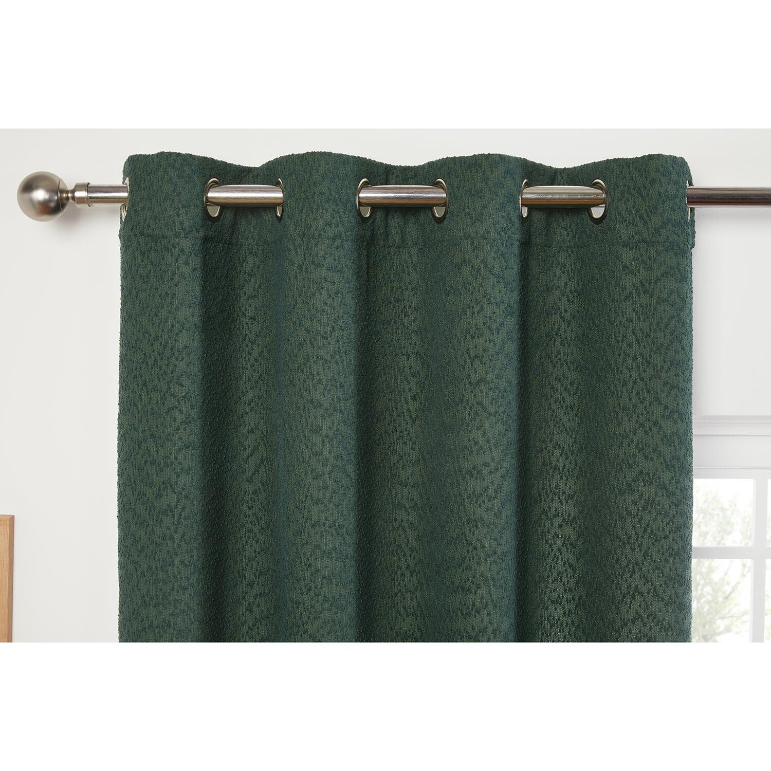 Divante Toronto Green Boucle Panel Curtain 140 x 240cm Image 2