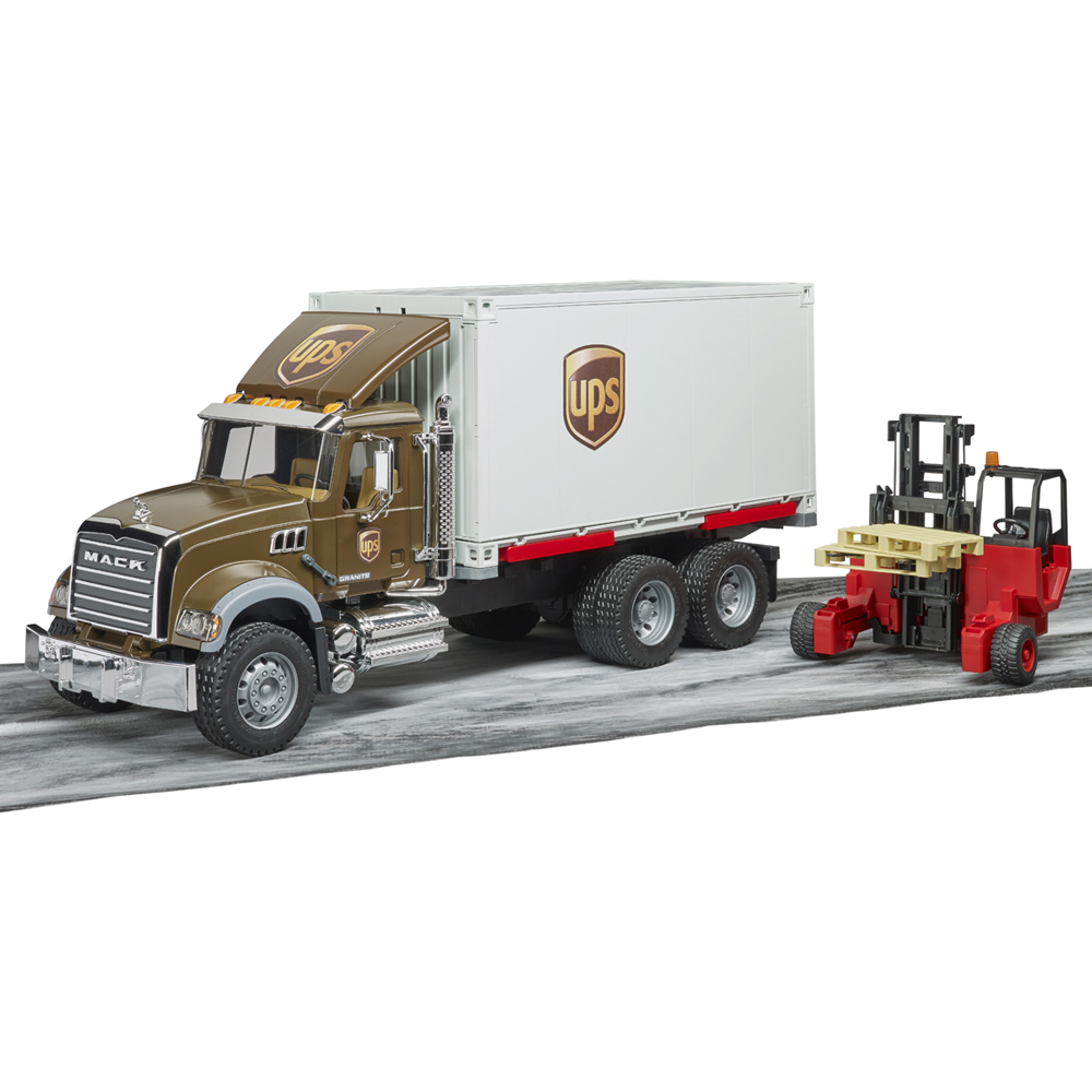 Bruder MACK Granite UPS Logistic Truck with Forklift Image 7