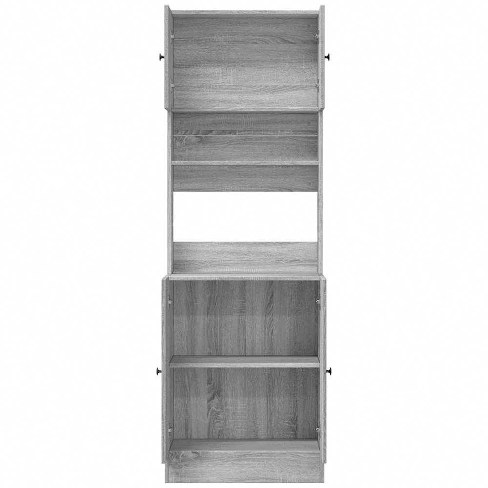 vidaXL 4 Door Single Shelf Grey Sonoma Kitchen Cabinet Image 3