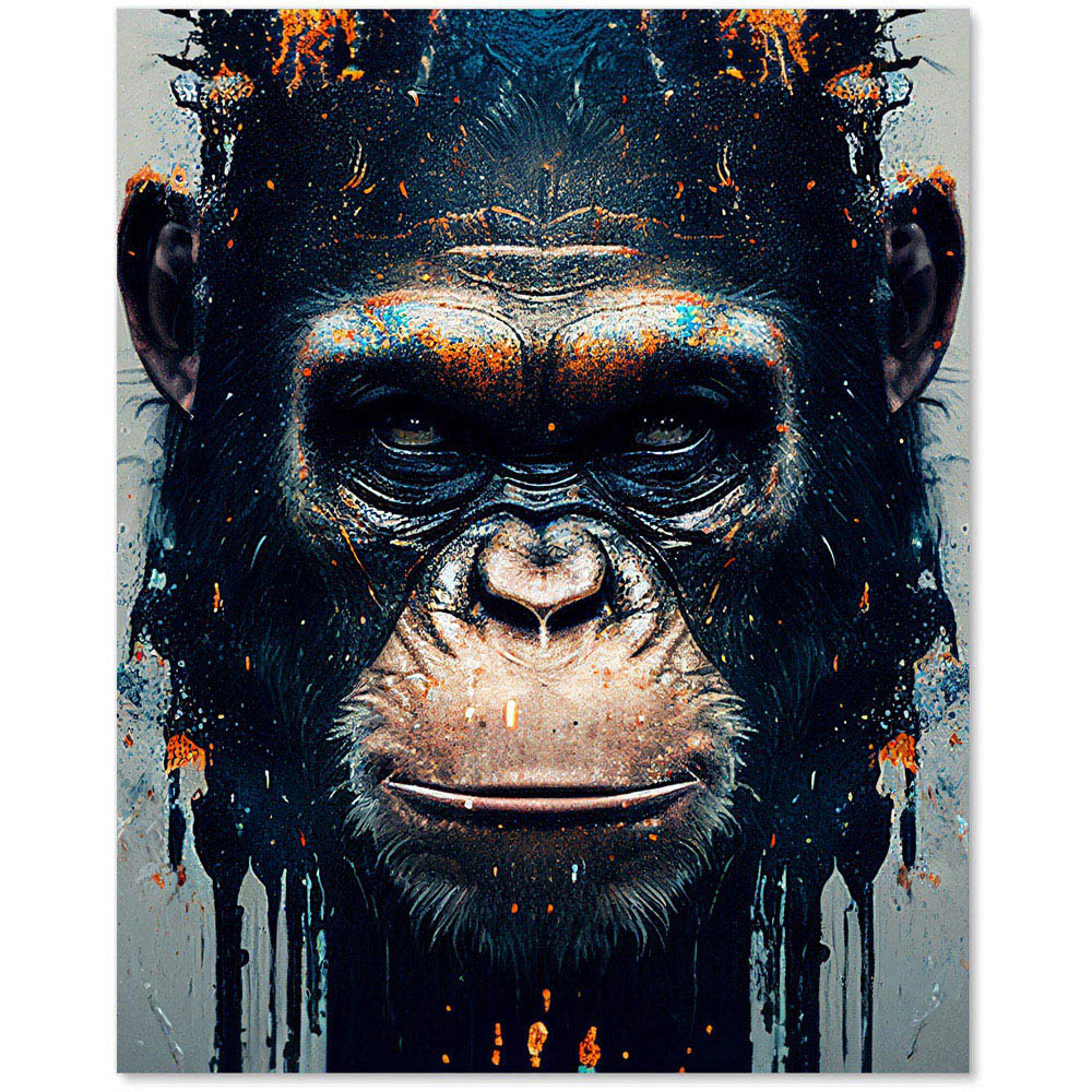 Warren Reed Designer Splashart Gorilla Face Glass Kitchen Splashback 75 x 60cm Image 2