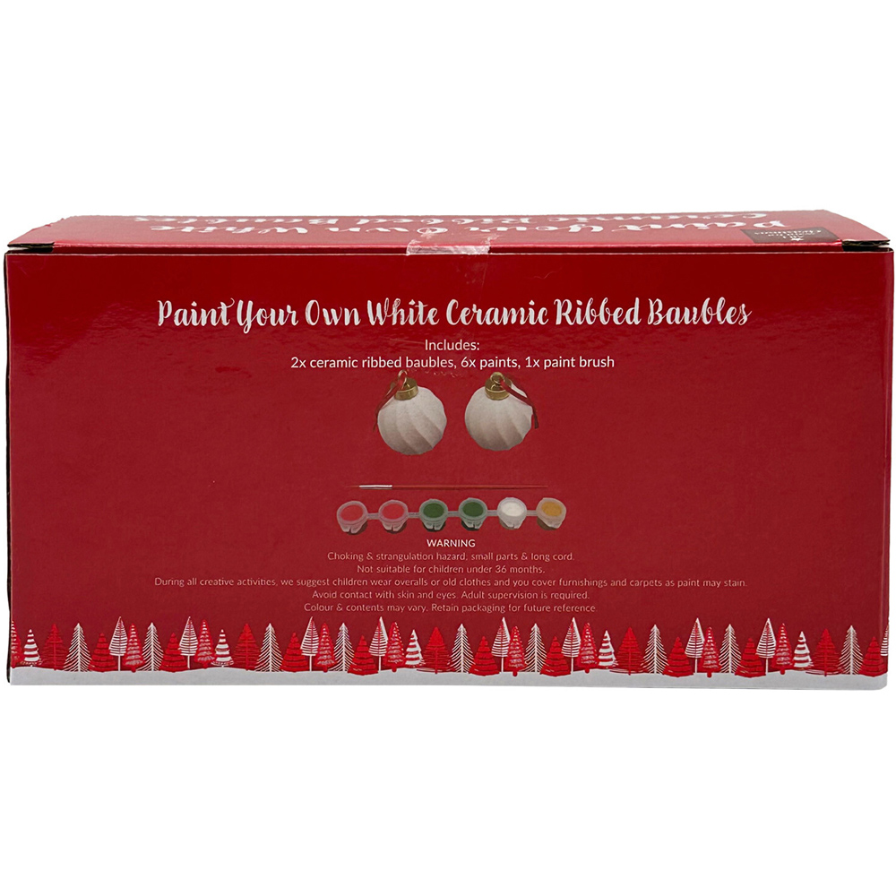 Paint Your Own Ceramic Ribbed Baubles Kit Image 2