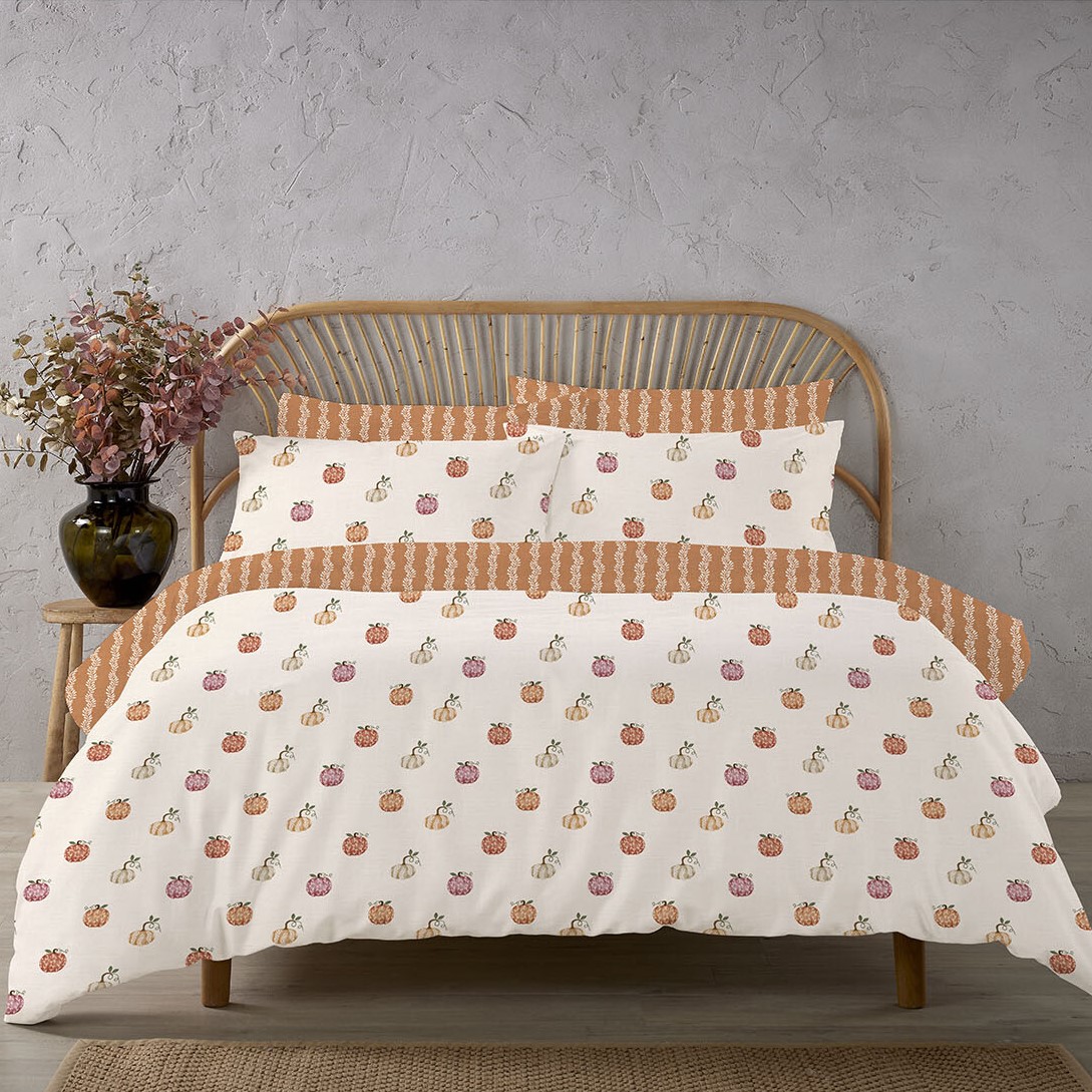 Autumn Pumpkins Duvet Set Multicolour Superking Image 1