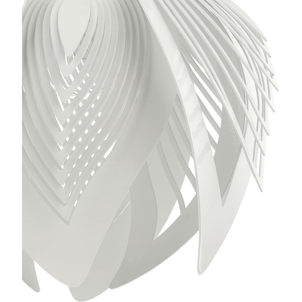 Happy Homewares Modern Designer White Gloss Semi Flush Ceiling Light with Large Leaves Image 3