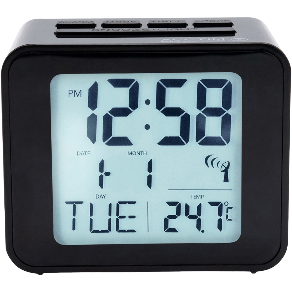Acctim Cole RC Black Digital Alarm Clock Image 1