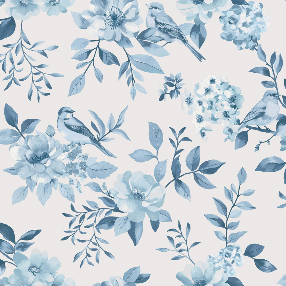 Holden Decor The Bird Garden Blue Wallpaper Image 1