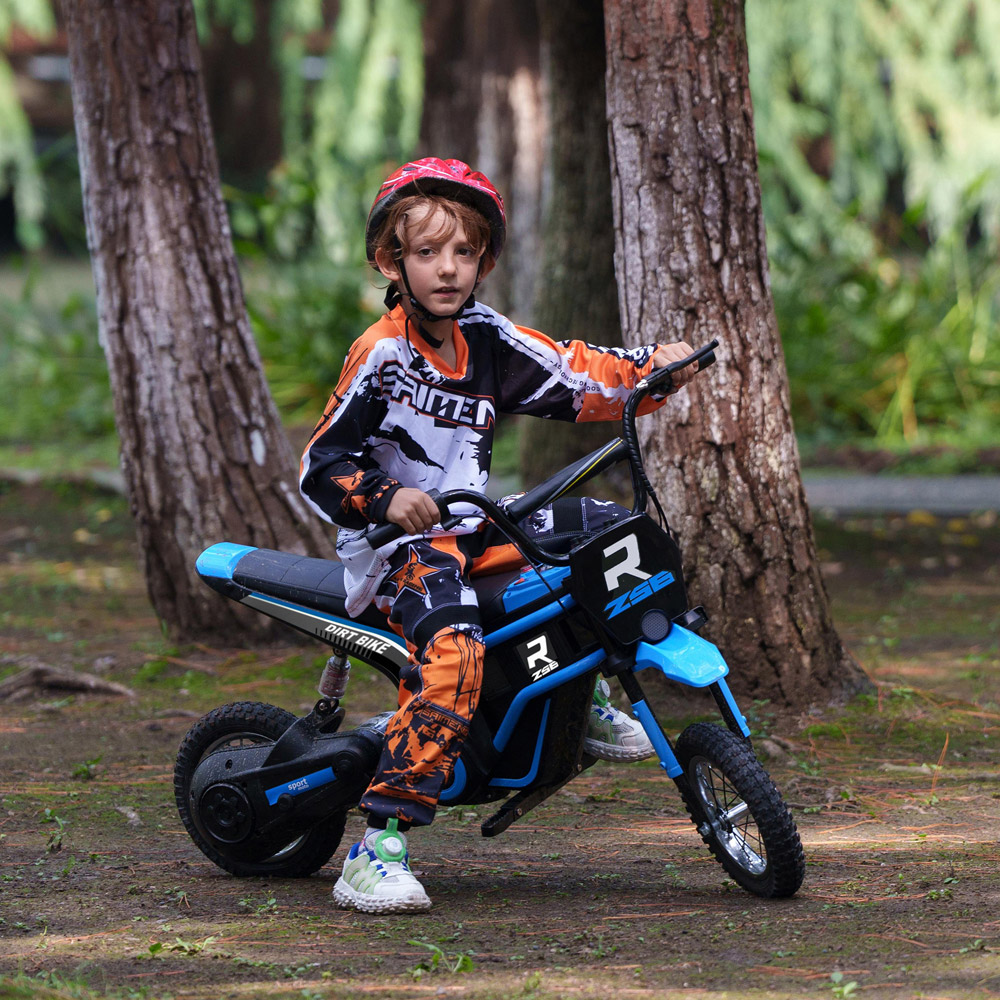 Tommy Toys Blue Kids Electric Motorbike with Twist Grip Throttle 24V Image 2