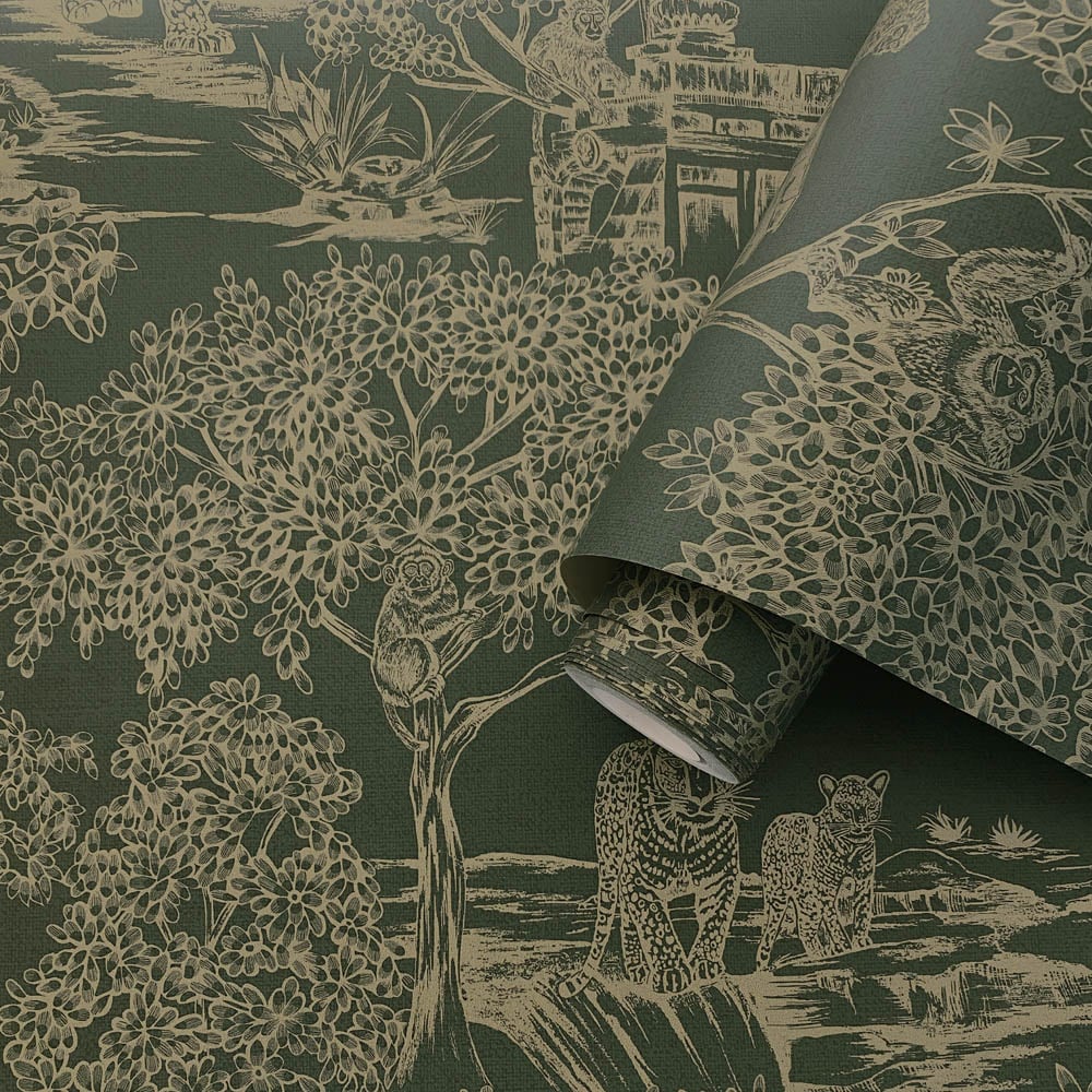 Holden Decor Zoo Lake Green Wallpaper Image 2