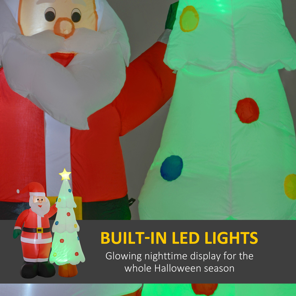 Everglow LED Inflatable Santa Claus and Christmas Tree Decoration 7ft Image 5