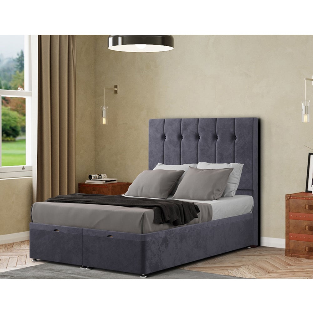 Portland Highland Double Steel Plush Ottoman Bed with Headboard Image 3