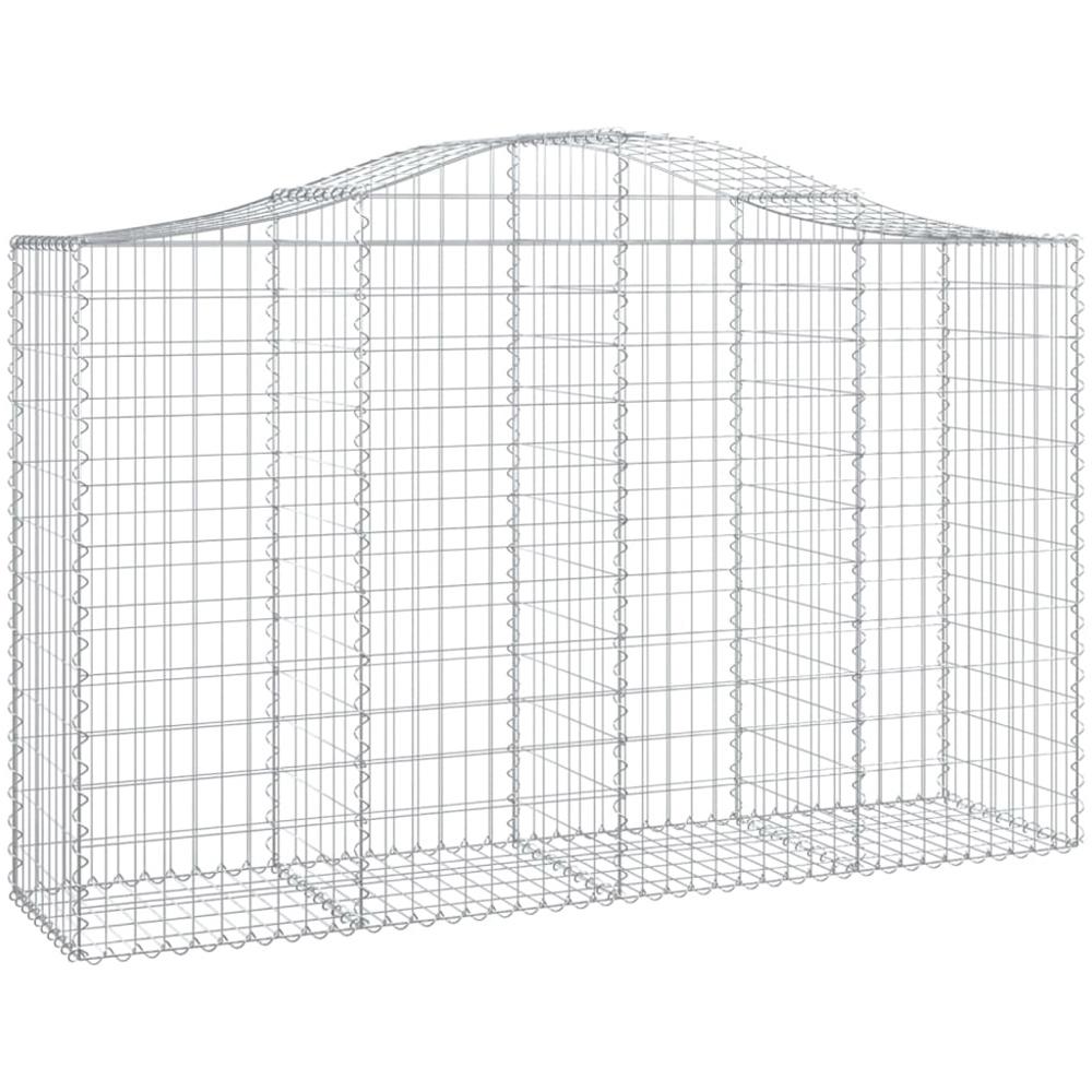 vidaXL Silver Galvanised Iron Arched Gabion Basket 200 x 50 x 120/140cm 20 Pack Image 1
