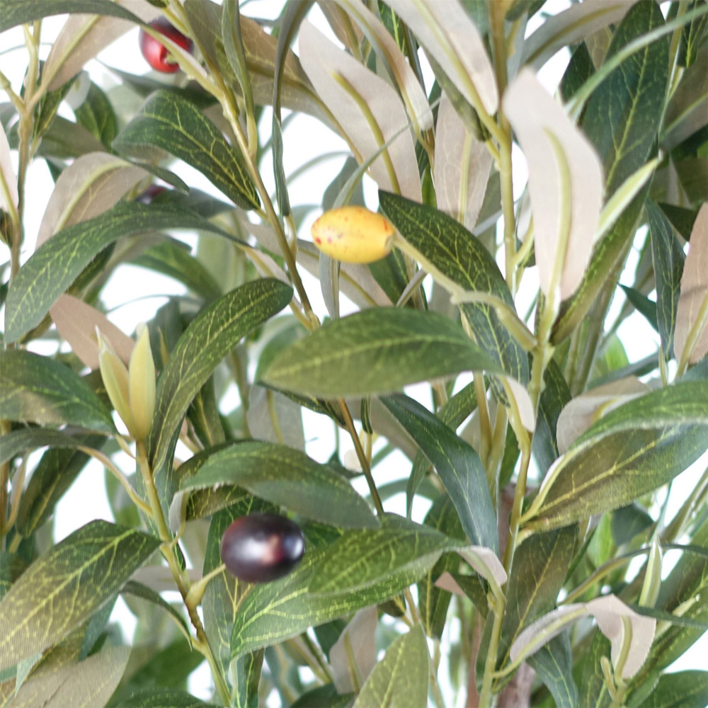 Leaf Natural Look Olive Artificial Tree with Wooden Trunk 3.9ft Image 5