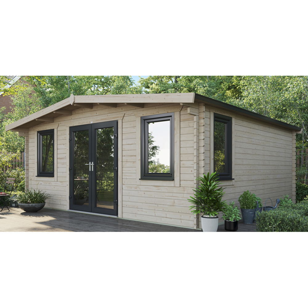 Power Sheds 18 x 18ft Centre Double Door Chalet Log Cabin Image 9