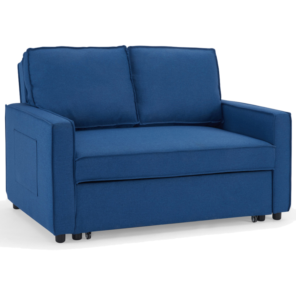 Home Detail Hugo Small Double Sleeper Blue Pull Out Sofa Bed Image 2